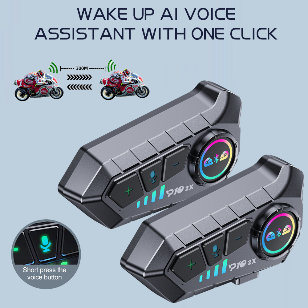 Full Face Motorcycle Helmet With Bluetooth - Y10 2x мотоциклетная Bluetooth-гарнитура для внутренней